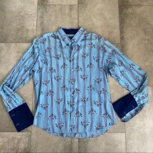 Ted Baker London blue striped floral dress shirt!